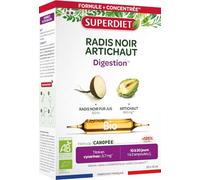SuperDiet Ampoules Radis Noir & Artichaut Bio – Transit & Digestion – 20 ampoules