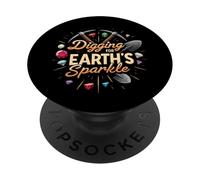 Digging for Earth's Sparkle Gemstone Miner Design PopSockets PopGrip Adhésif
