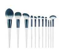 Diggtor Lot de 11 pinceaux de maquillage ensemble pinceaux de maquillage bleu foncé avec sac de fond de teint poudre sourcils fard à paupières kit outils de maquillage
