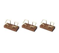 Diggtor Lot de 3 porte-cartes de visite en noyer pour cartes de visite en bois, porte-cartes de visite en métal, porte-cartes de visite en bois , Couleur de la photo :