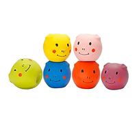 Diggtor Squeaky Dog Toys Lot de 6 boules mignonnes pour chiens en latex pour petits chiens et chiens de taille moyenne