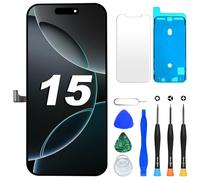 DIGI4U Écran LCD de rechange pour iPhone 15, 6,1" [True Tone] [3D Touch] [Petite encoche] Écran pour iPhone 15 Digitizer Assemblée, avec outils de réparation pour iPhone 15 LCD