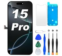 DIGI4U Écran LCD de rechange pour iPhone 15 Pro, 6,1" [True Tone] [3D Touch] [Petite encoche] Écran pour iPhone 15 Pro Display Digitizer Assembly, avec outils de réparation pour iPhone 15 Pro LCD