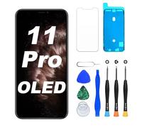 DIGI4U Écran pour iPhone 11 Pro OLED, FHD Écran de Rechange True Tone Display Digitizer Assembly avec Outil de réparation, Film Protecteur d'écran et adhésif imperméable