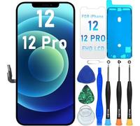 DIGI4U Écran pour iPhone 12/12 Pro LCD,6,1 Pouces FHD avec kit de réparation 3D Touch Face ID TrueTone Remplacement Display pour iPhone 12/12 Pro