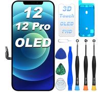 DIGI4U Écran pour iPhone 12/iPhone 12 Pro OLED, 6.1 Pouces 3D Touch Face ID TrueTone FHD Écran pour iPhone 12/12 Pro Display Remplacement avec Kits de Réparation