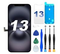 DIGI4U Écran pour iPhone 13 LCD, 6,1" FHD 3D Touch True Tone Face ID Écran de Remplacement avec Kit de Réparation pour iPhone 13(A2482, A2631, A2633, A2634, A2635)