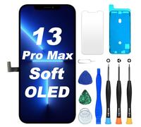 DIGI4U Écran pour iPhone 13 Pro Max Soft OLED, 6,7 Pouces FHD 120 Hz 3D Touch True Tone COP Remplacement avec Kit de Réparation, Film Protecteur et Adhésif Étanche