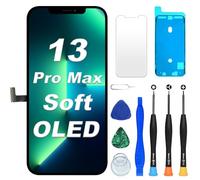 DIGI4U Écran pour iPhone 13 Pro Max Soft OLED, 6,7 Pouces FHD 3D Touch True Tone COP Remplacement avec Kit de Réparation, Film Protecteur et Adhésif Étanche
