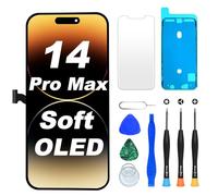 DIGI4U Écran pour iPhone 14 Pro Max Soft OLED, 6,7“ FHD True Tone Retina Display Face ID Écran Tactile 3D de Remplacement pour iPhone 14 Pro Max avec kit de réparation