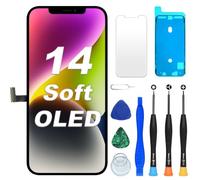 Digi4U Écran pour iPhone 14 Soft OLED, 6,1" Écran de Remplacement FHD avec Tactile, Compatible True Tone, Kit de Réparation, Film de Protection et Adhésif pour Cadre