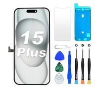 DIGI4U Ecran pour iPhone 15 Plus LCD, Full HD, Compatible Face ID, Écran Retina 3D Touch True Tone avec Assemblage Digitizer, Kit d’Outils de Réparation et Adhésif Étanche