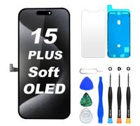 DIGI4U Écran pour iPhone 15 Plus OLED, 6,7" FHD Écran de Rechange True Tone COP Display Digitizer Assembly avec Outil de réparation, Film Protecteur d'écran et adhésif imperméable