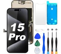DIGI4U Écran pour iPhone 15 Pro LCD, 6,1 Pouces FHD True Tone Display Face ID Écran Tactile 3D de Remplacement pour iPhone 15 Pro avec kit de réparation