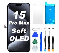 DIGI4U Écran pour iPhone 15 Pro Max Soft OLED, 6,7“ FHD True Tone Retina Display Face ID Écran Tactile 3D de Remplacement pour iPhone 15 Pro Max avec kit de réparation