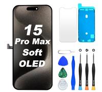 DIGI4U Écran pour iPhone 15 Pro Max Soft OLED, 6,7 Pouces 120Hz FHD COP True Tone Écran de Remplacement avec kit de réparation