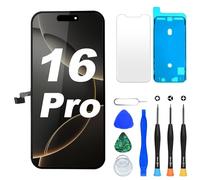 DIGI4U Écran pour iPhone 16 Pro LCD, 6,3 Pouces FHD True Tone Display Face ID Écran Tactile 3D de Remplacement pour iPhone 16 Pro avec kit de réparation