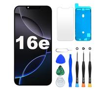 DIGI4U Ecran pour iPhone 16e LCD, 6,1 Pouces FHD Écran avec True Tone,Face ID et 3D Touch, Kit Complet avec Film de Protection et Outils de Réparation