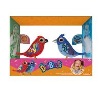 DIGIBIRDS Pack 2 Oiseaux Intéractifs Qui Sifflent et Chantent, Réagissent au Toucher et A la Voix, Couleur Aléatoire, Jouet pour Enfant, Dès 5 Ans