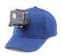 Digicharge Casquette de Baseball avec Support pour caméra d'action, Compatible avec GoPro Lit Hero Hero13 13 Max 2 Hero12 12/DJI Osmo Action 5 4 Pro / Insta360 One/Crosstour Apeman Victure Cam, Bleu