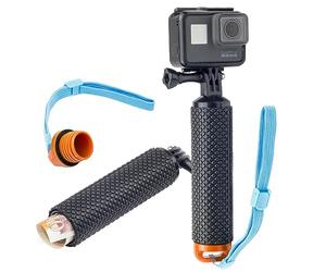 Digicharge Poignée Main Flottante pour caméra d'action GoPro Lit Hero Hero13 13 Hero12 12 Max 2/DJI Osmo Action 5 4 Pro / Insta360 One/Hero 11 Mini 10 9 8 Akaso Float, Stockage Interne étanche, Orange