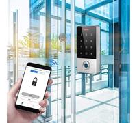 Digicode avec lecteur d'empreintes connecté et lecteur RFID