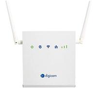 Digicom 4G LiteRoute - Routeur LTE Cat4 (150 Mbps Téléchargement et 50 Mbps Upload 4G) - 2 Ports LAN 10/100 - Wi-FI Facile avec WPS et jusqu'à 300 Mbps.