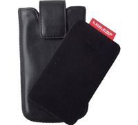 DigiETUI Étui en cuir Pour Motorola Defy/Defy + Cuir nappa véritable Pad LCD déposé Noir