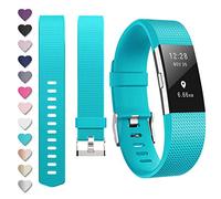 DigiHero Bracelet de rechange réglable pour Fitbit Charge 2, pour homme et femme, taille S/L, APL16001908S, A01,Teal, Small(5.5"-6.7")