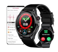 DigiKuber Montre Connectée ECG, 1,39 Pouces Montre Intelligente étanche avec Pression Artérielle, SpO2, Fréquence Cardiaque, Rappel de Message et d'appel pour Android iOS