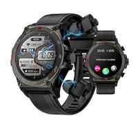 DigiKuber Montre Intelligente et Ecouteurs TWS, 1,53" AMOLED Etanche Montres Connectées, Ecouteurs BT Intégrés avec Réponse aux Appels, Fréquence Cardiaque, Pression Artérielle pour Android iOS