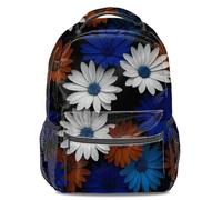 Digital Art Sac à dos imprimé papillon et marguerite sur fond noir, idéal pour les voyages, l'école et un usage quotidien, 04, L