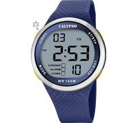 CALYPSO Montre pour Homme K5785/3 Color Splash Boîtier en Plastique Gris Bracelet en Plastique Bleu