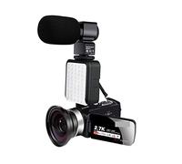 Digital Camera, 2,7k caméra vidéo caméscope numérique Portable 16x Zoom numérique 3,0 Pouces Touche LCD Caméscope d'écran avec WiFi(16GB SD Card,Camera-Lens-Mic-LED)