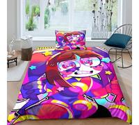 Digital Circus - Amazing Circus Pour Adultes Et Enfants Housse De Couette Housses De Couettes 3D Imprimé Parure De Lit Avec Taies E Avec Fermeture À Glissière Microfibr 2 Pièces Single（135x200cm）