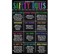 Digital Citizenship Poster for Responsible Use | Cite sources respect copyright balance screen time offline activity(Framed,12x18inch(30x45cm))