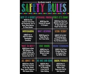 Digital Citizenship Poster for Responsible Use | Cite sources respect copyright balance screen time offline activity(Unframed,12x18inch(30x45cm))