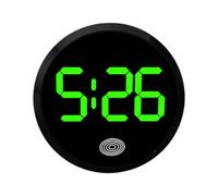 Digital Clock - Alloy, 1.81in Round Touch-Control LED | Compact Vent-Mount Design, Dashboard Mini Electronic Clock For Travel, RV, Camping, Road Trips, Truck, SUV, Van, Driving, Commuting