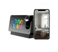 Digital Clock Camera 4K UHD HD | Multifunctional 2-in-1: Time Projection & Real-Time Recording | WiFi6 Camera for Remote Mobile Viewing | Local SD Card Recording (Up to 512GB) NO audio (X-Q12+64GB)