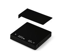 Digital Coffee Scale with Timer, 0.1g Accuracy Manual Auto Timing Gravity Sensor Type-C Rechargeable 2 Sizes 104x104x19mm/4.09x4.09x0.74in Silicone Cover for Espresso Pour Over Cof (Noir)