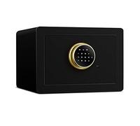 Digital Deluxe Touch Screen Small Fireproof Cubic Fingerprint Password, with Key, Steel Security Safe Safety Boxes Home, Cabinets for Office,Lock Box, Black