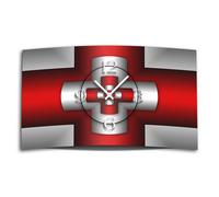 Digital Designer Art Croix rouge Designer Horloge murale moderne Design silencieux pas de tic-tac DIXTIME 3D-0368