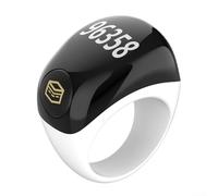 Digital For Tasbih For Smart For Ring for Zikr avec compteur LED | Rappel de prière étanche IP68 | 5 alarmes quotidiennes | Tailles réglables 18-22 mm | Batterie 45 mAh | Type C (Blanc)