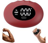 Digital Grip Strength Tester Football, Rechargeable with Smart Display & 396lbs Max - Portable Hand Gripper for Home & Gym (Red,1pcs)