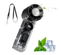 Digital Handheld Fan, Portable Travel Cooler, 6.3 Inches Pocket Blower with 100 Speeds, Battery Powered Air Circulator, Personal Cooling Device with Led Status, Summer Tool for Festival and Sports