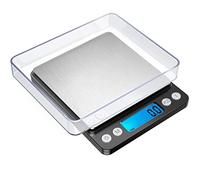 Digital kitchen Scales 3000g / 0.1g High-precision Food Scales with Backlit LCD Display Stainless Steel Multifunctional Scale With 2 Weighing Pans Batteries Included
