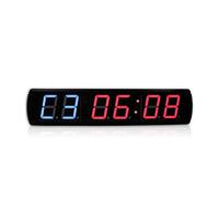 Digital LED Wall Clock Oversize Wall Clock with 4” Digital Remote Control Count Up/Countdown Timer Clock with Remote Two Blue+Four Red Multifunctional Electronic Fit