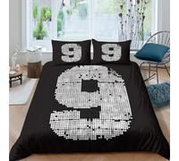 Digital Nine Display Linge de Lit Léger Microfibre résistante 3 Pièces 3D Effet Pixel Art Housse de Couette avec 2 Taies d'oreiller Hypoallergique for Chambre de Adolescents Super King（260x220cm）