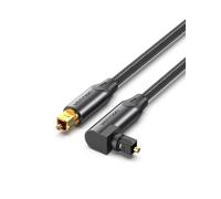 Digital Optical Cable SPDIF 1m 90° 3- Fiber Toslink with 24K Gold Connectors,Nylon Braided Non-Slip for Soundbar/Home Theater System/PS5/Xbox Series X/TV 4K