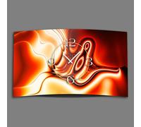Digital orange rouge Horloge murale design moderne Horloges murales silencieuses sans tic-tac DIXTIME 3DS-0270